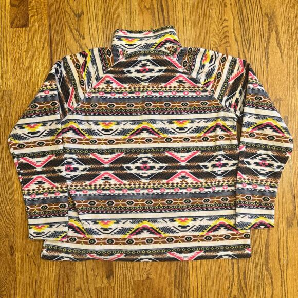 Eddie Bauer Womens XL 1/4 Zip Fleece Pullover Sweater Aztec Tribal Southwestern - Picture 2 of 5